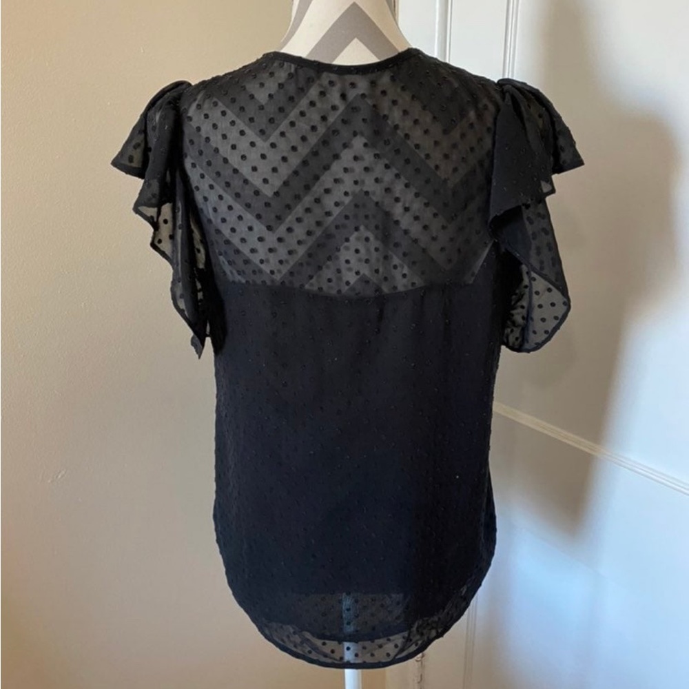 H&M Black Ruffle Sleeve Top - Picture 3 of 7